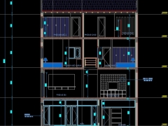 File autocad kiến trúc, điện nước nhà phố 1 trệt 3 tầng kích thước 9.4x10m