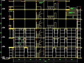 File Autocad kiến trúc, kết cấu, dự toán nhà phố 6 tầng kích thước 4x21m