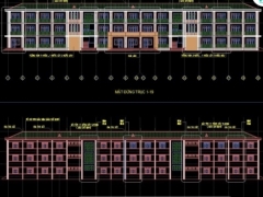 File autocad kiến trúc, kết cấu thiết kế trường tiểu học 3 tầng 18 phòng KT 10.8x71.4m