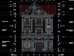 File autocad kiến trúc thiết kế biệt thự 3 tầng kích thước 10.64x19.35m phối cảnh su 8