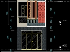 File autocad kiến trúc thiết kế nhà phố 2 tầng kích thước 4.5x18m
