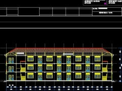 File autocad kiến trúc thiết kế trường tiểu học 3 tầng 12 phòng KT 8.9x44.2m