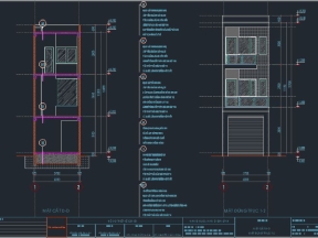 File autocad mẫu nhà phố 3 tầng kích thước 4x15.8m gồm kiến trúc, điện nước