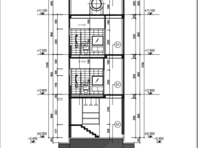 File autocad nhà ở 3 tầng kích thước thiết kế 5x20m