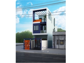File autocad nhà ở 4 tầng diện tích xây dựng 4.5x17m