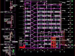 File autocad thiết kế bệnh viện đầy đủ kiến trúc, kết cấu và dự toán