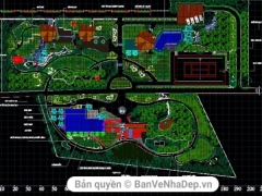 File autocad thiết kế chi tiết sân vườn cho resort và biệt thự