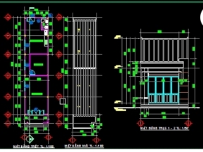 File autocad thiết kế nhà cấp 4 KT 4.5x20m đầy đủ kiến trúc