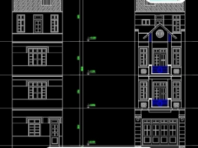 File autocad thiết kế nhà phố 4 tầng kích thước 5x14m