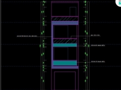 File autocad thiết kế nhà phố 4 tầng KT 4x14.5m bản vẽ: kiến trúc, kết cấu
