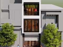 File autocad thiết kế nhà phố 7 tầng kích thước 3.55x12m đầy đủ: KT+KC+M&E