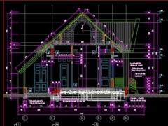 File autocad thiết kế nhà quản lý KT 8.9x19.5m gồm kiến trúc, nội thất