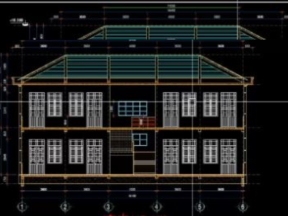 File autocad trường tiểu học 2 tầng 8.5x18.6m
