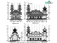 File bản vẽ bản vẽ kiến trúc chùa - nhà thờ