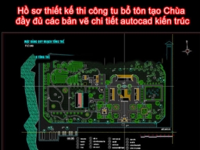 File bản vẽ bản vẽ thi công tu bổ tôn tạo chùa đầy đủ các file bản vẽ đầy đủ