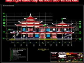 File bản vẽ bản vẽ tịnh xá của ngôi chùa