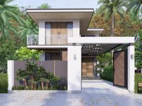 File bản vẽ biệt thự 2 tầng 8x12m