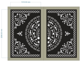 File bản vẽ cnc cổng 2 cánh trống đồng dxf