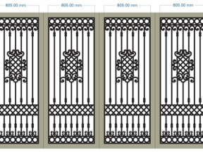 File bản vẽ cnc cổng 4 cánh đơn giản