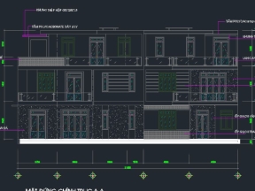 File bản vẽ mẫu nhà phố 8x21m 3 tầng