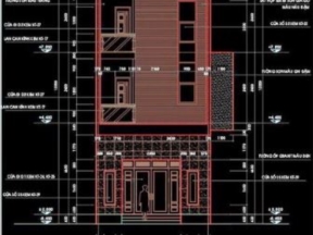 File bản vẽ mẫu thi công nhà ở 3 tầng diện tích 5.5x16m