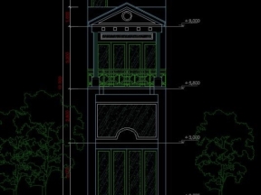 File bản vẽ nhà ở phố 3 tầng diện tích 4x14m đầy đủ kiến trúc, kết cấu, điện nước