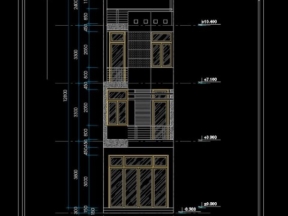 File bản vẽ nhà ở phố 4 tầng diện tích thiết kế 4x18.5m