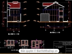 File bản vẽ thiết kế kiến trúc mẫu nhà phố 2 tầng kích thước 4.5x10.3m