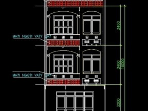 File bản vẽ thiết kế mẫu nhà phố rộng 5-6m