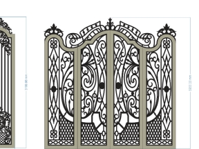 File cad 2 thiết kế cổng cắt cnc đẹp nhất 4 cánh