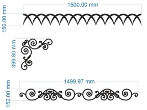 File cad 3 mẫu hoa văn họa tiết mái kính file cad