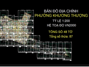 File Cad bản đồ địa chính phường khương thượng, quận đống đa, tỷ lệ 1:200 