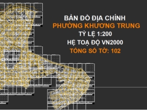File cad bản đồ địa chính phường khương trung, thanh xuân, tỷ lệ 1:200 - theo hệ tọa độ vn2000