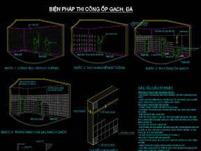 File cad bản vẽ biện pháp quy trình thi công nhà