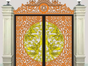 File cad bản vẽ cnc cổng 2 cánh phượng dành cho nhà biệt thự hiện đại