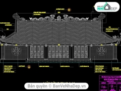 File CAD bản vẽ đình chùa cổ việt nam - đầy đủ kiến trúc + kết cấu