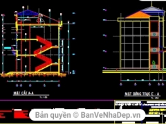 File cad bản vẽ trường trung học cơ sở 3 tầng Quang Trung - Đồng Nai kích thước 3.3x64m gồm hạng mục kiến trúc, kết cấu