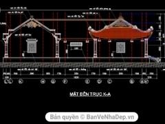 File cad biện pháp thi côn đình chùa kích thước 15.65x19.25m gồm: KT+KC...