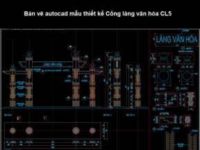 File cad cad thiết kế file cad cổng làng văn hóa cl5