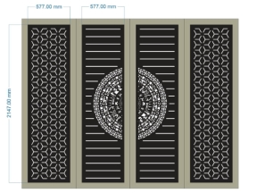File cad cnc cổng 4 cánh trống đồng
