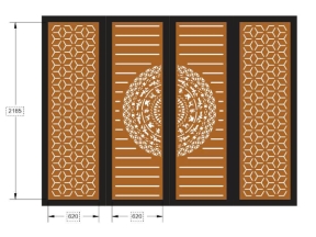 File cad cnc cổng 4 cánh trống đồng dxf