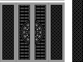 File cad cnc thiết kế cổng 4 cánh và ô thoáng bông tuyết mới