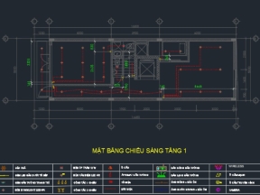 File cad hệ thống cơ điện căn hộ 6 tầng