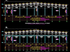 File CAD kết cấu gia cường hệ mái nhà xưởng GROZBECKERT Đà Nẵng