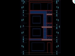 File cad kết cấu, kiến trúc thiết kế nhà phố 3.5 tầng KT 6x10.4m