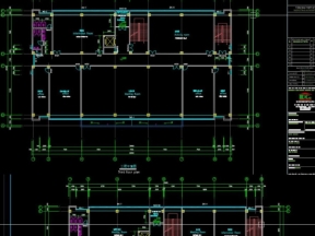 File cad kiến trúc chung cư tòa nhà 5 tầng kt 45x26.5m