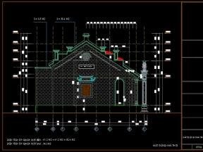 File cad Kiến trúc, kết cấu nhà thờ họ