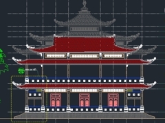 File cad kiến trúc, kết cấu thiết kế chùa Tịnh Xá Ngọc Chơn KT 18x40m