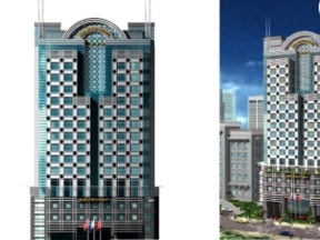 File cad kiến trúc thiết kế khách sạn 4 sao cao 17 tầng