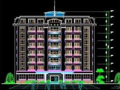 File cad kiến trúc thiết kế khách sạn 8 tầng KT 18.3x33.9m